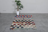 Colorful Boucherouite Moroccan Rug - 3.9 x 6.5 FT | Handmade Hallway Runner