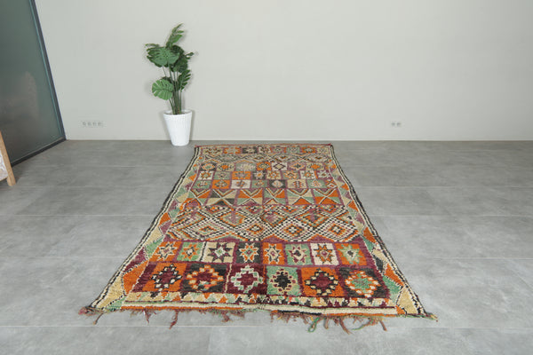 Geometric & multicolor Moroccan rug - 5.7 ft x 10.3 ft - Handmade wool carpet