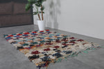Colorful Boucherouite Moroccan Rug - 3.9 x 6.5 FT | Handmade Hallway Runner