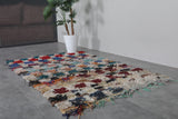 Colorful Boucherouite Moroccan Rug - 3.9 x 6.5 FT | Handmade Hallway Runner
