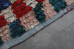 Colorful Boucherouite Moroccan Rug - 3.9 x 6.5 FT | Handmade Hallway Runner