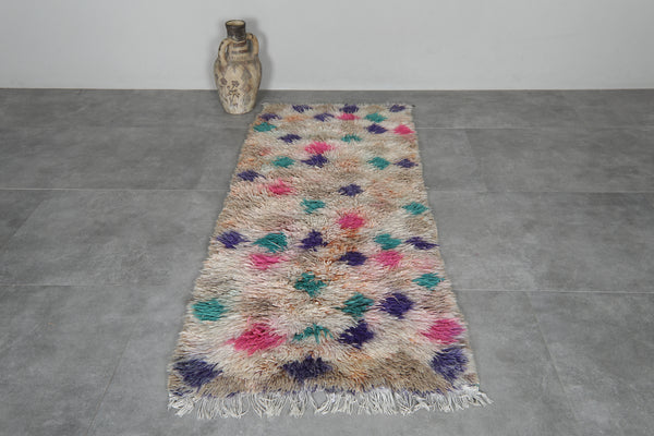Small boucherouite rug 2.6 x 6 ft - Colorful Moroccan carpet