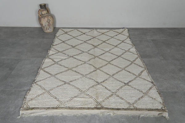 Vintage Beni Ourain Rug 4 x 6.2 ft - Handmade Moroccan Carpet