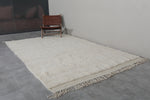 6.3 X 9.6 FT Moroccan Wool Rug - Minimalist Natural Ivory