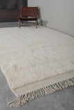 6.3 X 9.6 FT Moroccan Wool Rug - Minimalist Natural Ivory