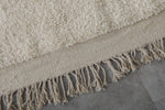 6.3 X 9.6 FT Moroccan Wool Rug - Minimalist Natural Ivory