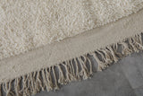 6.3 X 9.6 FT Moroccan Wool Rug - Minimalist Natural Ivory