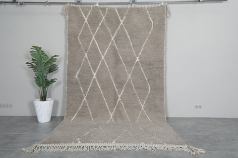 Grey wool Custom size trellis Moroccan rug