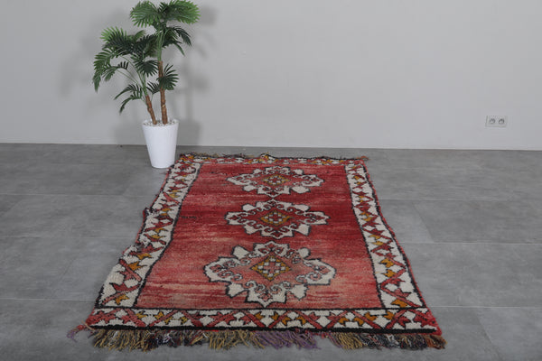 Amazing old Handmade berber Moroccan rug | Unique vintage carpet - 4.5 FT x 7.5 FT
