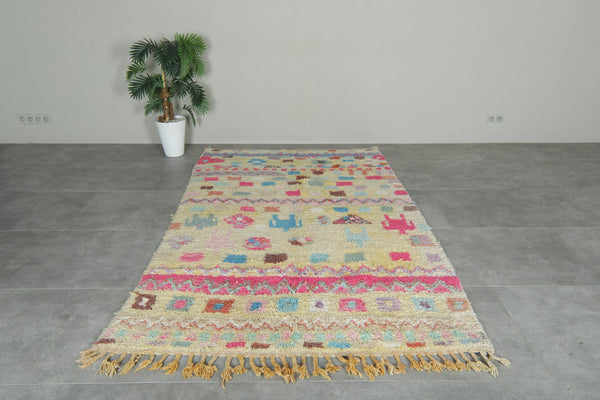 Colorful Moroccan rug 5.2 x 8.3 feet