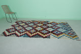 Moroccan Berber Rug - Vibrant Geometric Mosaic Pattern 4.8 X 9.5 Feet