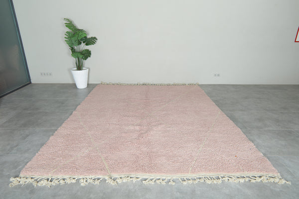 Pink Moroccan beni ourain rug - 8.1 ft x 10.1 ft