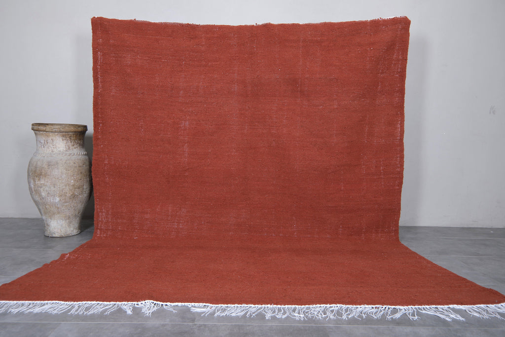 Flat woven kilim rug - Custom wool rug - Handmade Moroccan rug