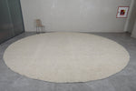 Handmade Round Moroccan Berber Rug - Custom Cream Wool Carpet