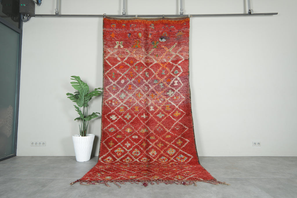 Handwoven vintage rug 5.6 feet X 11.3 feet