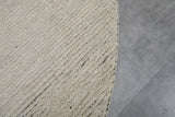 Handmade Round Moroccan Berber Rug - Custom Cream Wool Carpet