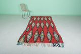 Moroccan Rug - Bold Red Berber Rug with Diamond Design | 4.4 x 8.5 ft
