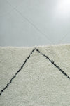 5.4 x 7.3 FT Moroccan Wool Rug - Classic Cream & Black Diamond Pattern