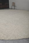 Handmade Round Moroccan Berber Rug - Custom Cream Wool Carpet