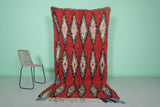 Moroccan Rug - Bold Red Berber Rug with Diamond Design | 4.4 x 8.5 ft