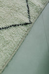 5.4 x 7.3 FT Moroccan Wool Rug - Classic Cream & Black Diamond Pattern