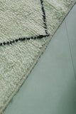 5.4 x 7.3 FT Moroccan Wool Rug - Classic Cream & Black Diamond Pattern