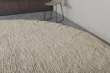 Handmade Round Moroccan Berber Rug - Custom Cream Wool Carpet