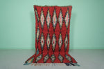 Moroccan Rug - Bold Red Berber Rug with Diamond Design | 4.4 x 8.5 ft