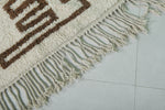 Elegant Moroccan Handmade Rug – 8.3 x 10.3 ft Ivory with Brown Geometric Border