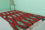 Moroccan Rug - Bold Red Berber Rug with Diamond Design | 4.4 x 8.5 ft