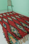 Moroccan Rug - Bold Red Berber Rug with Diamond Design | 4.4 x 8.5 ft