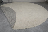 Handmade Round Moroccan Berber Rug - Custom Cream Wool Carpet