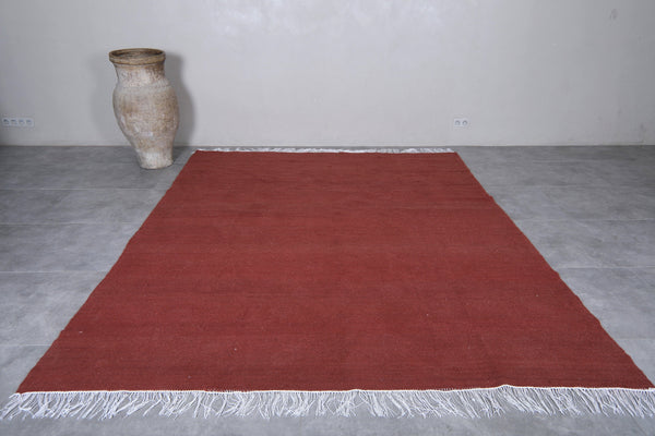 Flatwoven custom brown Moroccan rug
