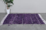 5.1 x 6.4 ft Handmade Moroccan Beni Ourain Rug – Deep Purple Wool