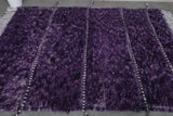 5.1 x 6.4 ft Handmade Moroccan Beni Ourain Rug – Deep Purple Wool