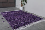 5.1 x 6.4 ft Handmade Moroccan Beni Ourain Rug – Deep Purple Wool