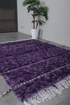 5.1 x 6.4 ft Handmade Moroccan Beni Ourain Rug – Deep Purple Wool