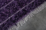 5.1 x 6.4 ft Handmade Moroccan Beni Ourain Rug – Deep Purple Wool