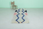 Moroccan Rug - Abstract Wavy Patterned Berber Shag Rug | 2.6 x 6.2 ft