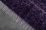 5.1 x 6.4 ft Handmade Moroccan Beni Ourain Rug – Deep Purple Wool