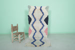 Moroccan Rug - Abstract Wavy Patterned Berber Shag Rug | 2.6 x 6.2 ft