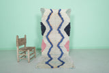 Moroccan Rug - Abstract Wavy Patterned Berber Shag Rug | 2.6 x 6.2 ft