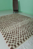 Handmade Moroccan Checkered Rug – 4.8 x 6.3 ft