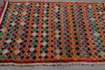 Colorful Knotted Moroccan Azilal Rug - 3.4 FT X 4.7 FT | Vibrant Handmade Wool Carpet