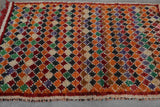 Colorful Knotted Moroccan Azilal Rug - 3.4 FT X 4.7 FT | Vibrant Handmade Wool Carpet