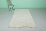 4.4 x 7.8 FT Moroccan Rug – Ivory Rug with Subtle Diamond Pattern