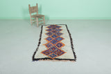 Handwoven Moroccan Rug - Geometric Diamond Pattern 2.3 x 5.1 ft