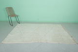 4.4 x 7.8 FT Moroccan Rug – Ivory Rug with Subtle Diamond Pattern