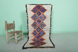 Handwoven Moroccan Rug - Geometric Diamond Pattern 2.3 x 5.1 ft