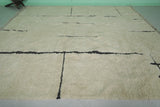 10 FT X 12.1 FT Moroccan Rug – Minimalist Wool with Black Line Pattern